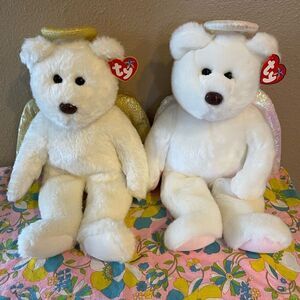 TY Halo and Halo II Beanie Buddies Angel Bears